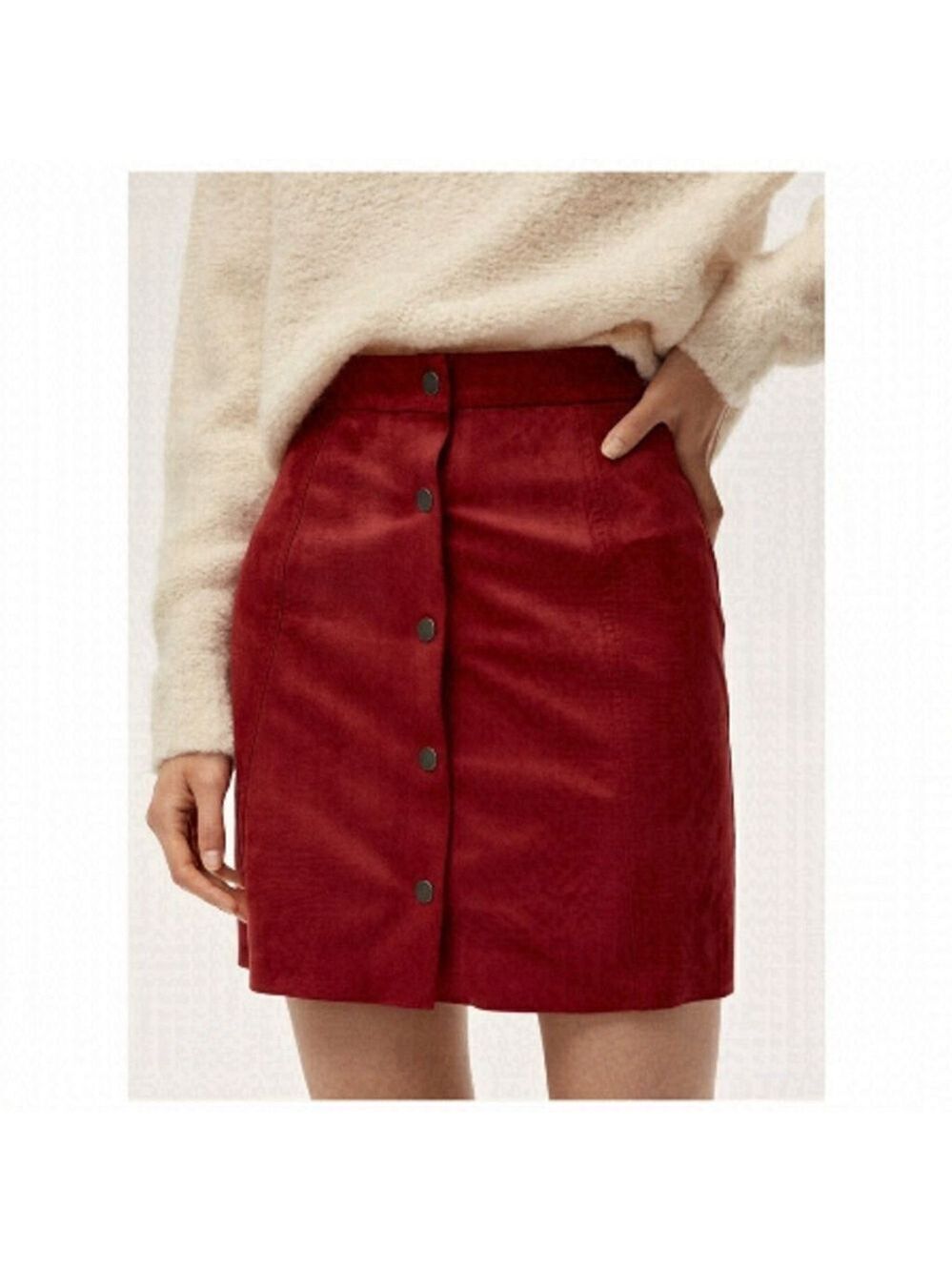 Aritzia Wilfred Free A Line faux suede Centinela Skirt